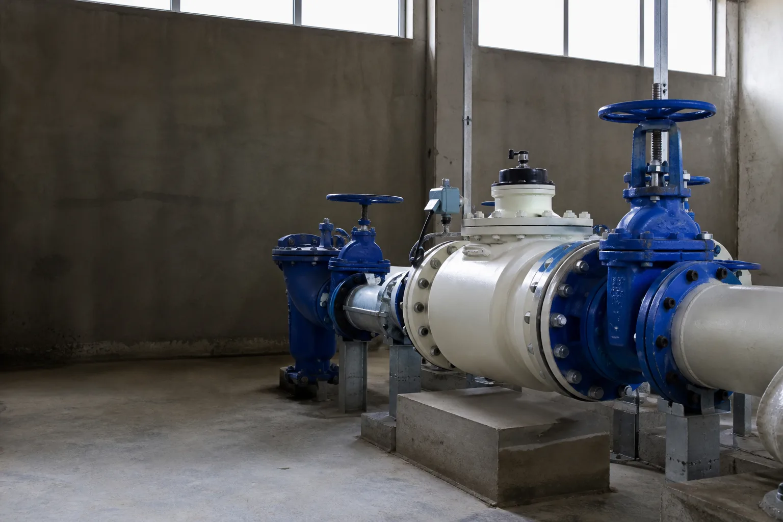 Bulk water metering and flow control installation